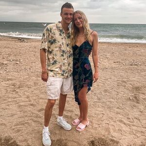 Lulu's Navy Asymmetrical Floral Dress